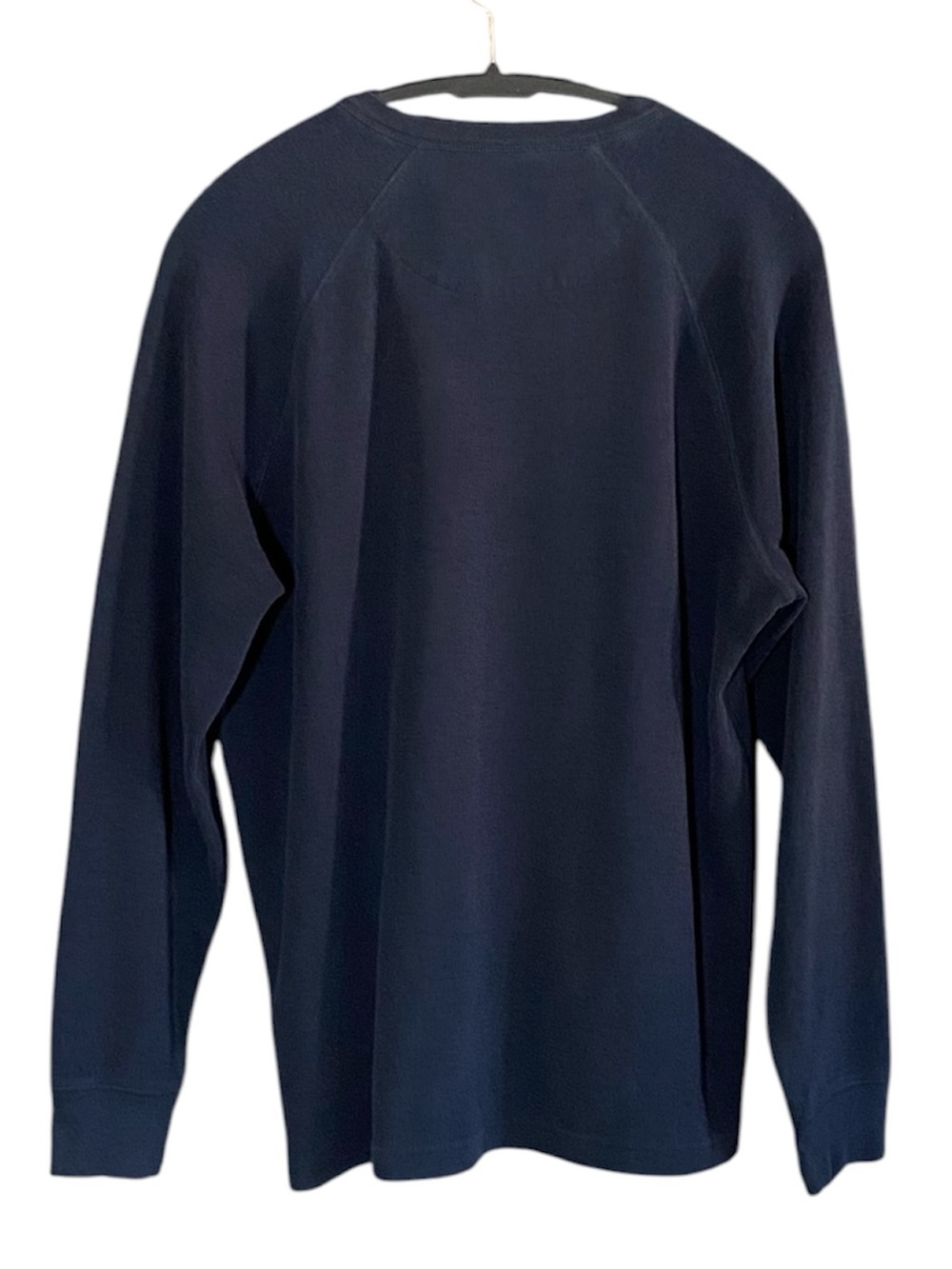 Lands’ End Men’s Henley Shirt L Navy Blue Raglan Heritage Preppy Outdoor Casual - Picture 5 of 6